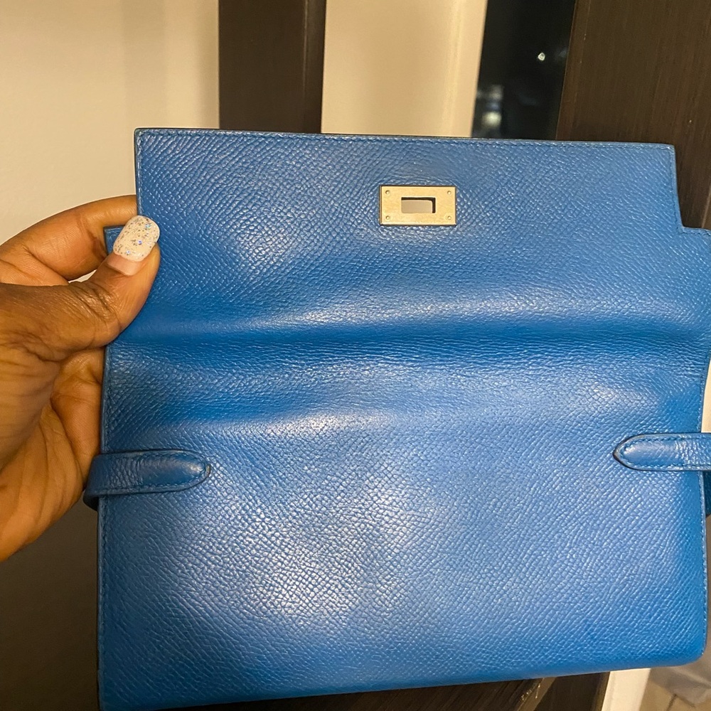 Authentic Hermes Kelly Blue Wallet with COA - Picture 5 of 7